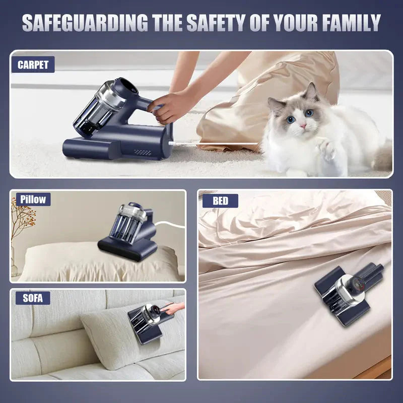 Powerful Mattress Vacuum Cleaner – 600W Suction, UV-C Light, Hot Air & HEPA, Deep Clean for Bed, Sofa & Carpet Country Style Interiors