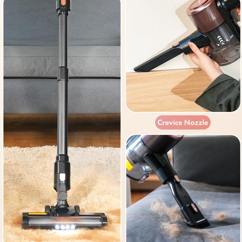 Cordless Vacuum Cleaner – 28KPa Powerful Suction, 50-Min Runtime, 8-in-1 Lightweight Design for Pet Hair & Carpets ERIC SONG
