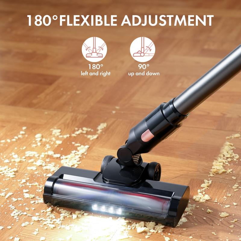 Cordless Vacuum Cleaner – 28KPa Powerful Suction, 50-Min Runtime, 8-in-1 Lightweight Design for Pet Hair & Carpets ERIC SONG